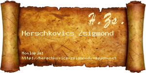 Herschkovics Zsigmond névjegykártya